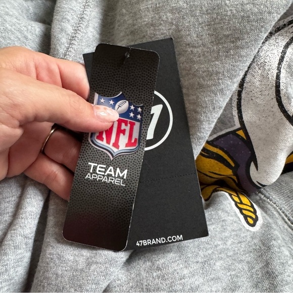 MINNESOTA VIKINGS IMPRINT '47 HEADLINE HOODIE NWT size L - Picture 8 of 9